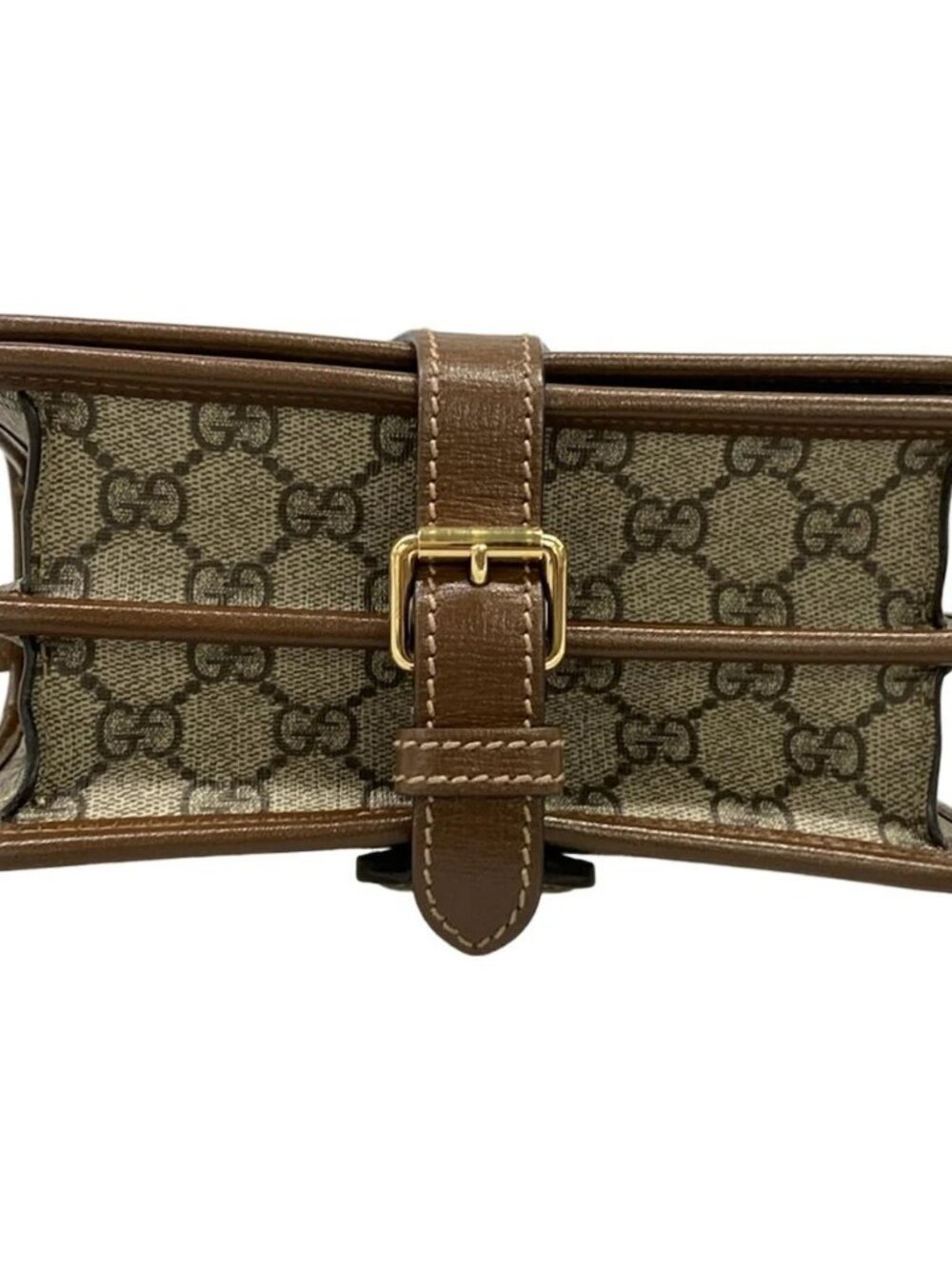 GUCCI GG Supreme, Interlocking G 671620 Beige Dark Brown PVC - Shoulder Bag - Picture 5 of 15